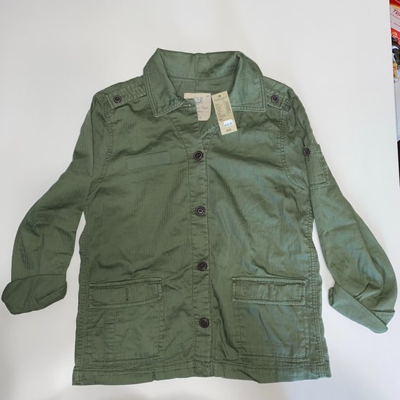 *Clearance* NWT American Eagle Outfitters Green Cargo Button Up Top Size Medium - Picture 2 of 5
